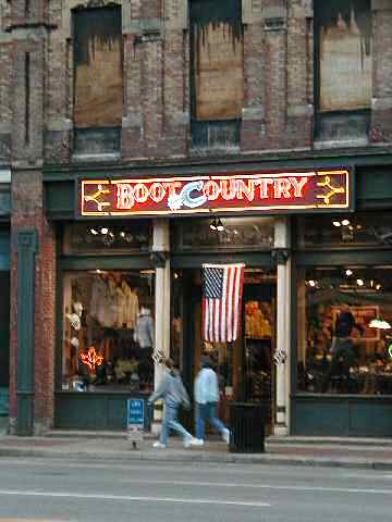 Decrepit boot shop